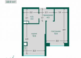 Продаю 1-комнатную квартиру, 34.4 м2, Ставрополь, Индустриальная улица, 50