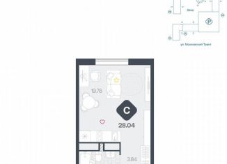 Продается квартира студия, 28 м2, Московская область, Речная улица, 1
