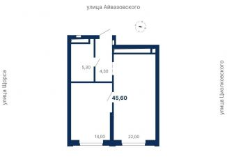 Продается 1-комнатная квартира, 45.6 м2, Екатеринбург, Ленинский район, Московская улица, 247А