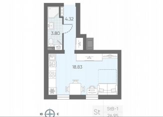 Продается квартира студия, 26 м2, Санкт-Петербург