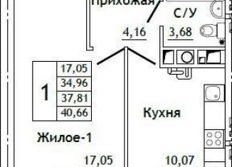 1-ком. квартира на продажу, 40.7 м2, деревня Алтуховка, деревня Алтуховка, 22