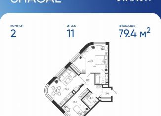 Продам двухкомнатную квартиру, 79.8 м2, Москва, метро ЗИЛ, улица Петра Кончаловского, 7к2