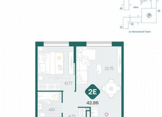 Продается 2-ком. квартира, 42.9 м2, Красногорск, Речная улица, 2