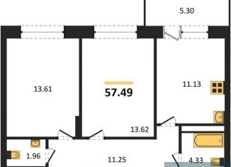 Продаю 2-ком. квартиру, 57.5 м2, Воронеж, Московский проспект, 66