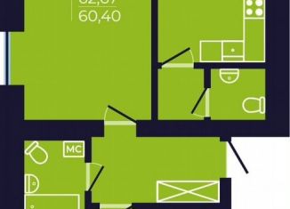 Продаю 2-ком. квартиру, 60.9 м2, Республика Башкортостан, улица Михаила Зайцева, 6