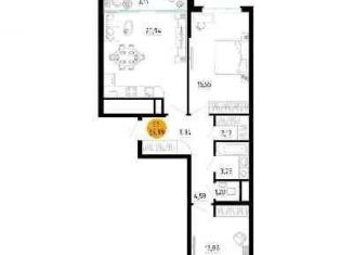 2-ком. квартира на продажу, 70 м2, Рязань, улица Земнухова, 2