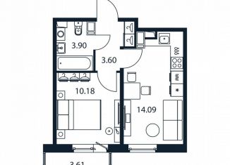 1-комнатная квартира на продажу, 31.6 м2, Мурино, Романовская улица, 9