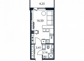 Квартира на продажу студия, 22.7 м2, Мурино, Романовская улица, 9