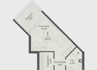 Продается квартира студия, 38.1 м2, Крым