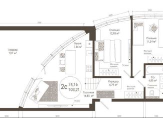Продам двухкомнатную квартиру, 103.2 м2, Республика Башкортостан, улица Менделеева, 137