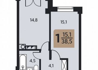 Продается 1-комнатная квартира, 38.5 м2, Ессентуки