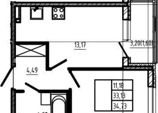 Продажа 1-ком. квартиры, 33.1 м2, Сертолово, Златоглавая улица, 2к2