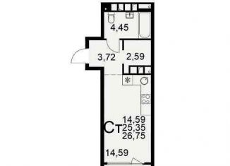 Продам однокомнатную квартиру, 26.8 м2, Рязань
