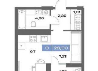 Продажа квартиры студии, 28 м2, Тюмень