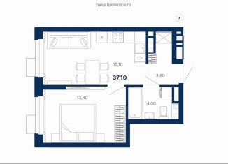 Продам 1-комнатную квартиру, 37.1 м2, Екатеринбург, Ленинский район