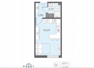 Продаю квартиру студию, 21.8 м2, Санкт-Петербург