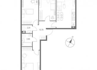 Продам трехкомнатную квартиру, 78.9 м2, Санкт-Петербург, метро Горный институт