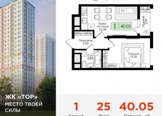 Продам 1-комнатную квартиру, 40.1 м2, Тула, Торховский проезд, 4