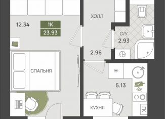 Продажа 1-комнатной квартиры, 23.9 м2, Гурьевск, переулок Байдукова