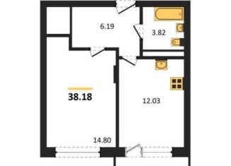 Однокомнатная квартира на продажу, 38.2 м2, Воронеж, Московский проспект, 66