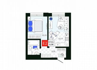 Продается 1-комнатная квартира, 32 м2, Тула