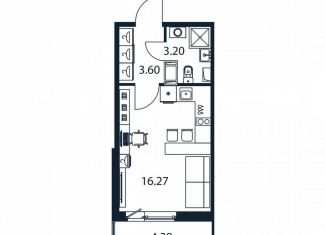 Квартира на продажу студия, 22.7 м2, Мурино, Романовская улица, 9