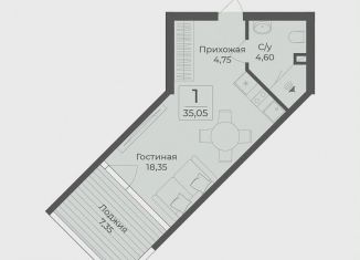 Продаю квартиру студию, 35.1 м2, Крым