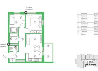 Продам 3-ком. квартиру, 54.2 м2, Карелия