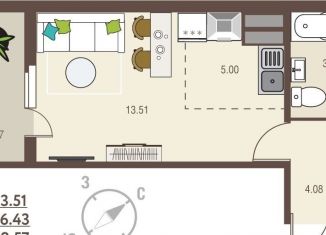 Квартира на продажу студия, 28.6 м2, Курская область