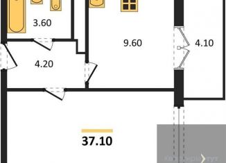Продается 1-комнатная квартира, 37.1 м2, Воронеж, улица Полковника Богомолова, 1Т