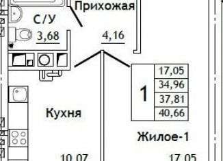 Продается 1-ком. квартира, 40.7 м2, деревня Алтуховка, деревня Алтуховка, 22