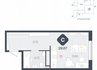 Продается квартира студия, 28.7 м2, Тюмень