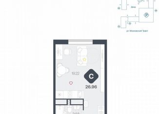 Продам квартиру студию, 27 м2, Тюмень