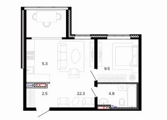 Двухкомнатная квартира на продажу, 44.4 м2, Иваново