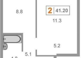Продам двухкомнатную квартиру, 41.2 м2, Тюмень