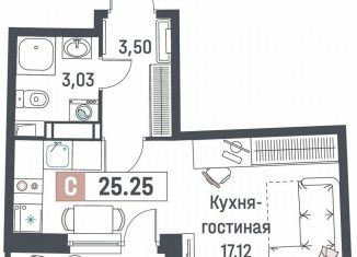 Квартира на продажу студия, 25.3 м2, Мурино, ЖК Авиатор