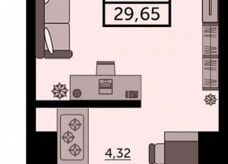 Квартира на продажу студия, 29.2 м2, Ростов-на-Дону, улица Ларина, 45с11