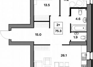 Продам 2-ком. квартиру, 75.3 м2, Ярославль, улица Шевелюха, 130