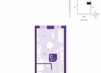 Продаю квартиру студию, 22.5 м2, Тюмень, Центральный округ, улица Евгения Войнова, 3