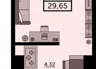 Квартира на продажу студия, 29.2 м2, Ростов-на-Дону, улица Ларина, 45с11