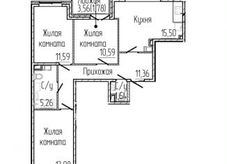 Продается 3-комнатная квартира, 70.8 м2, Сертолово, Центральная улица, 13