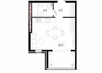 Продаю 1-ком. квартиру, 36.2 м2, Иваново