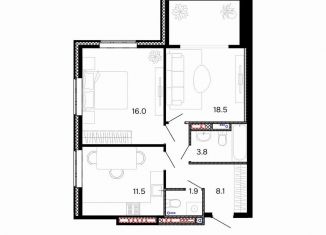 Продажа 2-ком. квартиры, 59.8 м2, Иваново
