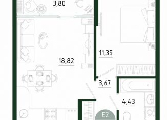 Продажа 1-комнатной квартиры, 42.1 м2, Тула, улица Генерала Маргелова, 9В