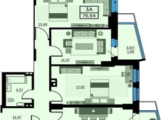 Продается 3-ком. квартира, 77.4 м2, Ростов-на-Дону, улица 23-я Линия, 54с5