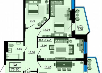 Продается 3-ком. квартира, 76.5 м2, Ростов-на-Дону, улица 23-я Линия, 54с4