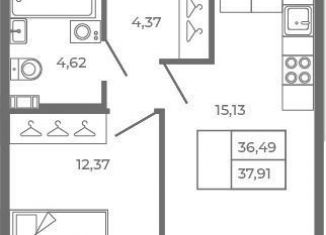 Продам двухкомнатную квартиру, 36.5 м2, Сертолово