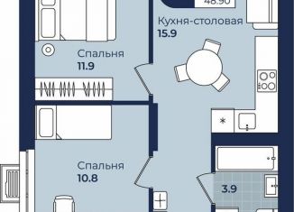 Продажа двухкомнатной квартиры, 48.9 м2, Пермь, улица Семченко, 8