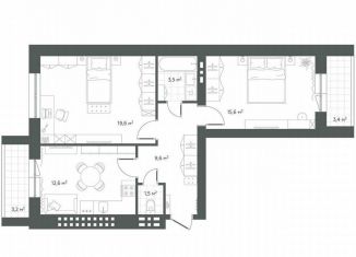 Продается 2-комнатная квартира, 69 м2, посёлок городского типа Петра Дубрава, улица Строителей, 7