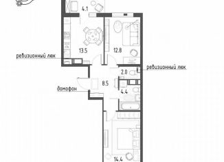 Продам 2-ком. квартиру, 57.7 м2, посёлок Шушары